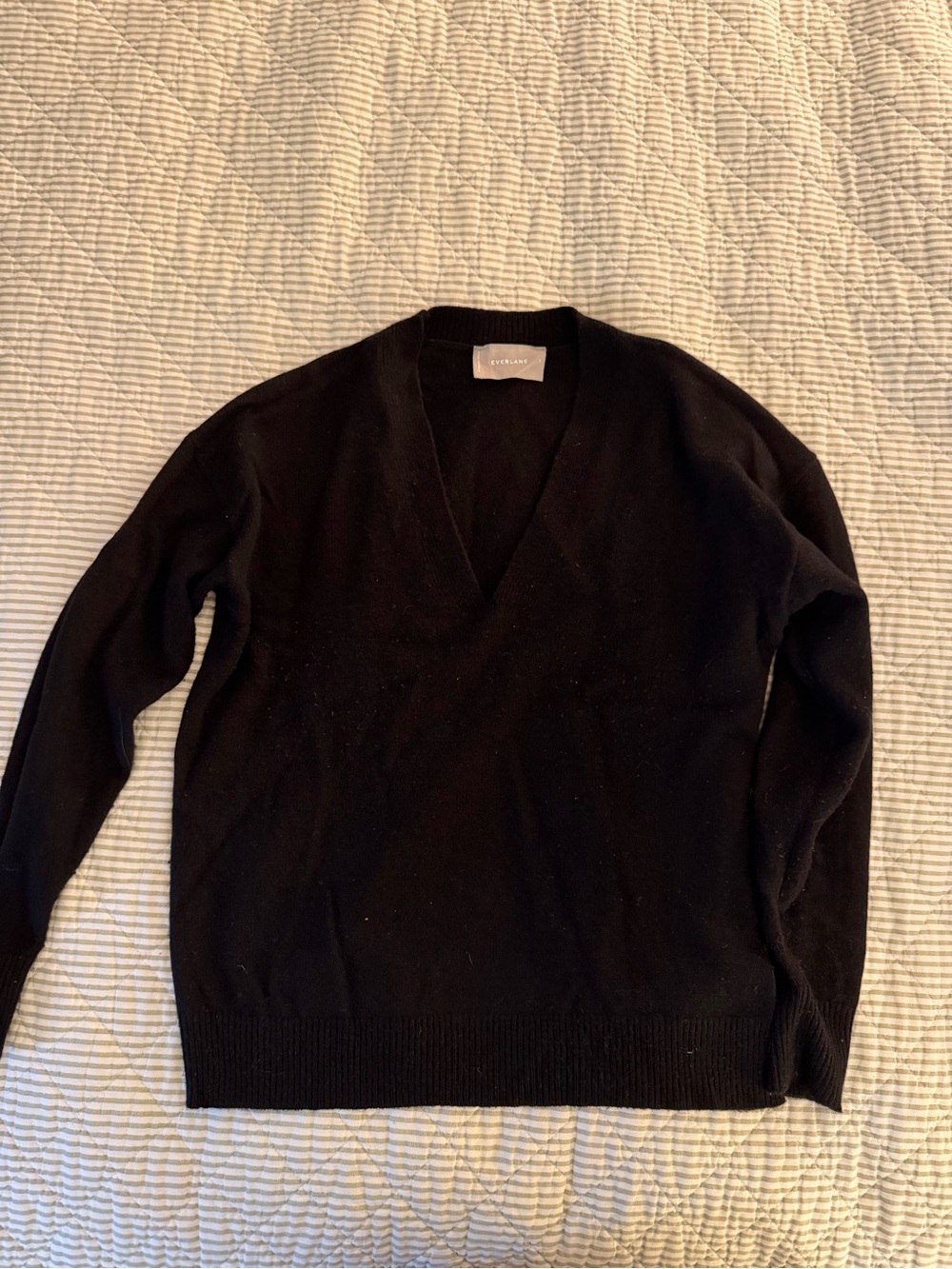 Everlane Black V-Neck Women's Sweater